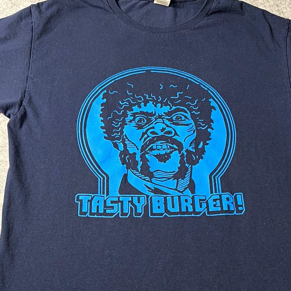 Pulp Fiction Jules Winnfield Graphic Tee Mens M Tasty Burger 90s pop culture
